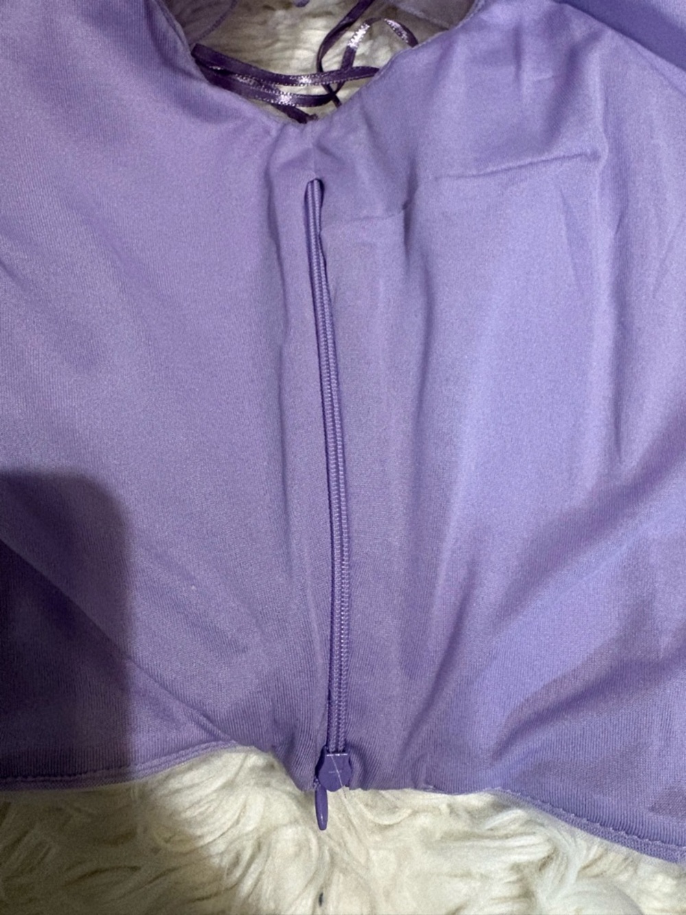 Zara Lilac Tulle Ruffle Strap Ruched Crop Top - Picture 9 of 10